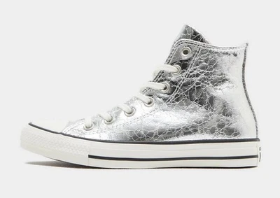 Scarpe alte Converse Chuck Taylor All Star da donna in argento metallizzato - Immagine 1 di 4