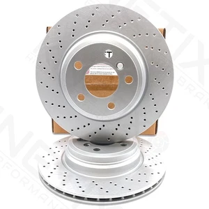 Para BMW 435d M Sport Rendimiento Cross Perforados Discos de Freno Trasero Par - Imagen 1 de 6
