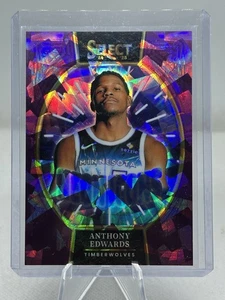 2024-25 Select Anthony Edwards Neon Icons #19 Purple Ice Prizm SP 23/75 MJ’s # - Picture 1 of 10