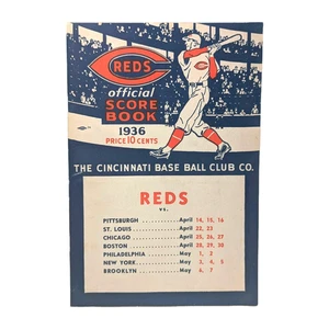 Very Rare 1936 Publication Cincinnati Reds Baseball Official Score Program Book - Picture 1 of 6