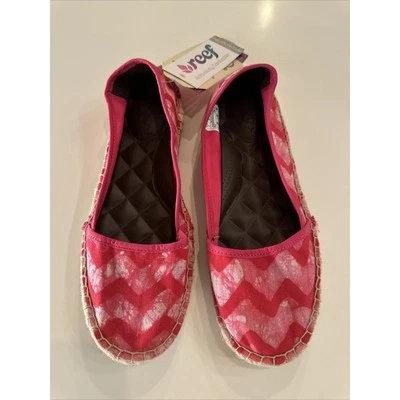 Reef Sunsoaked Size 9 Bella Costa Pink Stripe Slip On Cushioned Espadrilla Flats - Image 1 of 4