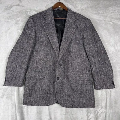 Blazer Harris Tweed Tejido a Mano 100% Lana Escocesa Chaqueta Deportiva Hecha en EE. UU. Foto 1 de 4
