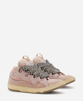 LANVIN LEATHER CURB SNEAKERS- pale pink - Image 1 of 4