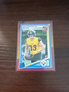 2025 Donruss Jack Sawyer Rated Rookie Red Pandora Optic Prizm #390 Steelers - Bild 1 von 2