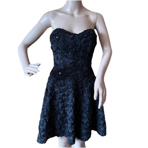 Vestido Corsé Vintage Y2k Bebe Negro Encaje Lirio 4 Lentejuelas Negras Cachicho - Imagen 1 de 18