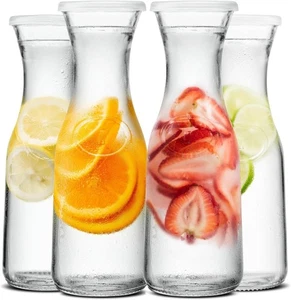 Glaskaraffe Krüge mit Deckel Glas Wasserkrug, Getränkespender für Partys - Bild 1 von 5