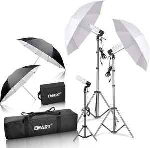 EMART Umbrella Photography Lighting Kit, 200/700W Bulbs, Soft Light Continuous P - Picture 1 of 7