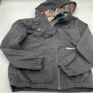 Volcom Scout Enemy Lines Hooded Windbreaker Jacket Black Women's Small - Picture 1 of 6
