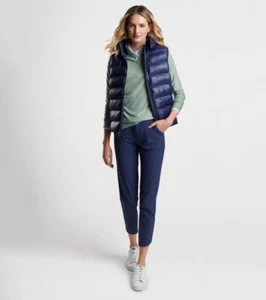 PETER MILLAR WOMENSWEAR CHIRON REMOVABLE HOODED VEST, NAVY, NWT $250 - Picture 1 of 8