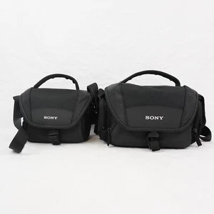 Sony Mini & Regular Size Camera/Camcorder Travel Shoulder Bags Black | Lot of 2 - Picture 1 of 19