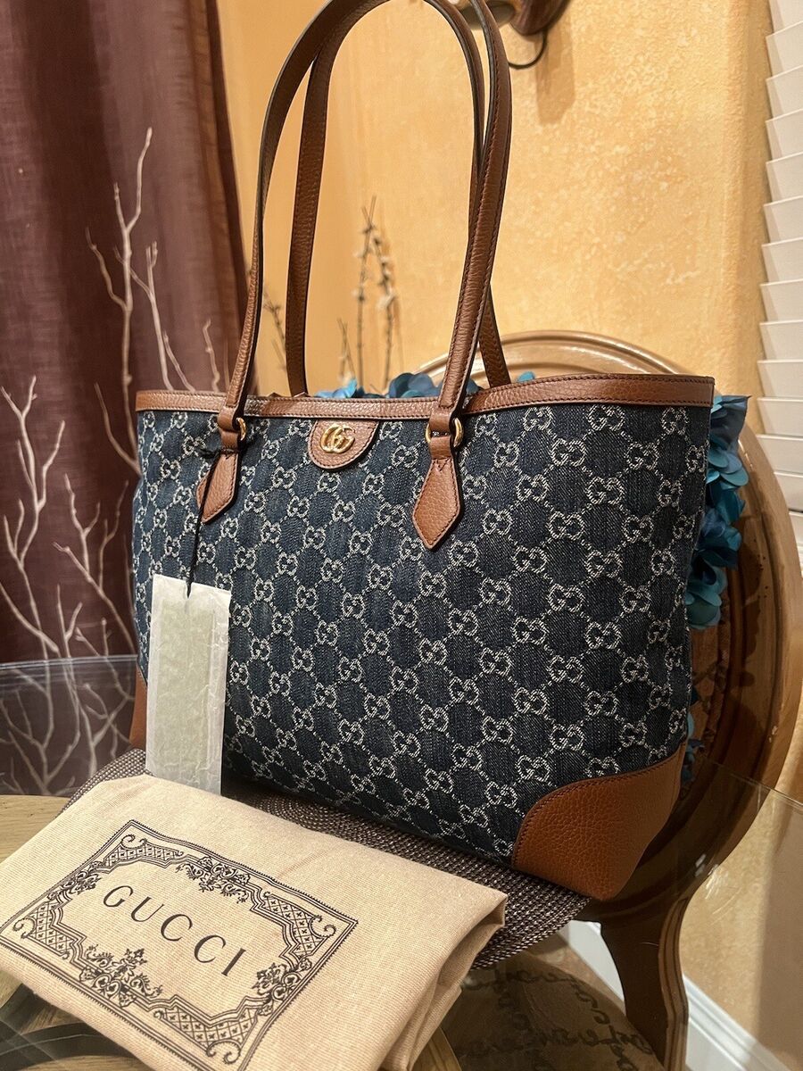 Gucci Denim Exterior Tote Bags & Handbags for Women for sale Gucci Denim Exterior Tote Bags & Handbags for Women for sale
