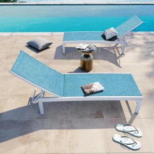 Crestlive Products Outdoor Chaise Lounge 13"Hx24"Wx75.79"D Aluminum Adjustable - Picture 1 of 8