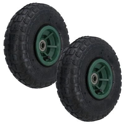 HANFORD TRAILERS 10 Inch Pneumatic Wheel For Sack Truck Carts Wheelbarrows 16mm Bore 2pc