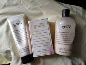 Philosophy 3.Pc Summer Grace Fragrance Shower Gel,Body Scrub New - Picture 1 of 14
