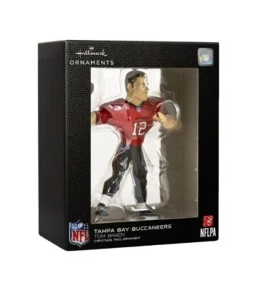 Hallmark Tom Brady Tampa Bay Buccaneers QB NFL 4.25" Black Box Tree Ornament NIB