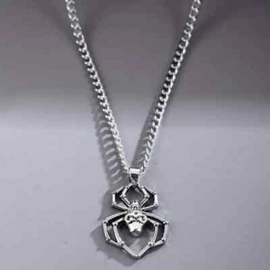 New Gothic Spider Skull Pendant Necklace Jewelry - Picture 1 of 3