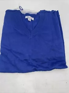 D & Co Essentials Blue Long Sleeve Pullover Sweater Cotton Blend - Picture 1 of 8