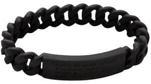 Marc By Marc Jacobs Black Standard Supply Braided Silicone Rubber Bracelet