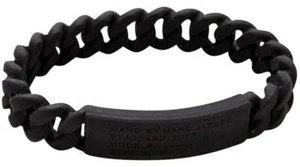 Pulsera de goma trenzada de silicona trenzada Marc By Marc Jacobs negra de suministro estándar - Imagen 1 de 1