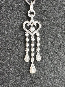 A Stunning 18ct White Gold Diamond Fancy Drop Necklace on 20" chain. RRP £3,600 - Picture 1 of 15