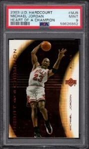 2003-04 Michael Jordan U.D. Hardcourt #MJ5 Heart of a Champion bewertet PSA 9 neuwertig - Bild 1 von 2