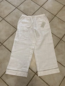 NWT Women’s Josie Linen Capri/Crop Pants Size Medium - Picture 1 of 3