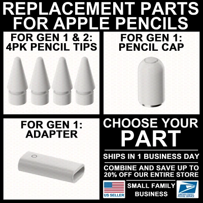 Replacement Tip/Cap/Charging Adapter for Apple Pencil 1st/2nd Gen 1/2 Pen Nib - Image 1 of 4
