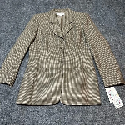 NUEVA Chaqueta Blazer Liz Claiborne Mujer 12 Marrón Taupe 100% Lana Forrada Hecha en Chile Foto 1 de 4