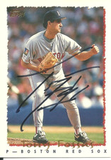 Tony Fossas Boston Red Sox  Personally Autographed Card