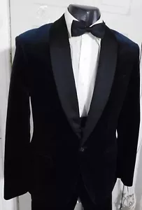 J CREW LIDLOW SLIM SIZE 38/40 SHORT GREEN VELVET 1 BUTTON TUXEDO - Picture 1 of 6