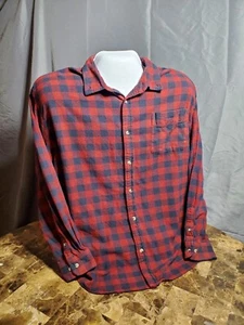 Cactus Man Shirt Men's 2XL Flannel Red Plaid Long Sleeve Button Down Cotton - Picture 1 of 11