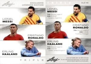 2024 Leaf EXCLUSIVE LEGENDS MESSI / RONALDO / HAALAND #ELE-48 SOCCER - Picture 1 of 1