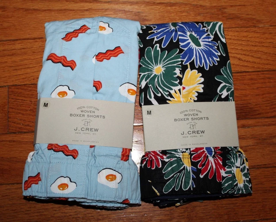 TWO (2) NEW NWT Mens J.Crew J. J Crew Boxers Boxer Shorts Underwear MEDIUM *3D - Image 1 of 1