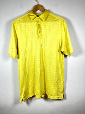 Camisa Polo Callaway Hombres Talla M Amarilla Blanca Rayas Transpirable Golfista Adulto Foto 1 de 4