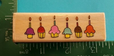 Vela de sello de goma Hampton Art CUPCAKES BORDER Foto 1 de 2