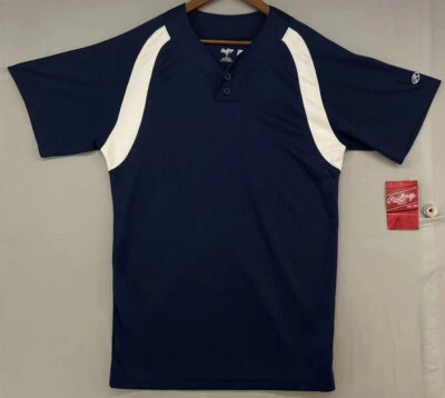 Camiseta deportiva Rawlings de béisbol ADULTO PEQUEÑA Pullover manga corta azul marino Foto 1 de 4