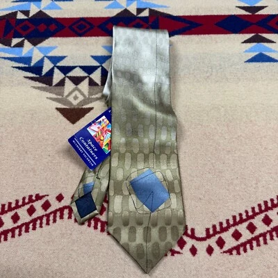 Corbata Hombre Jerry Garcia Colección Treinta y Cuatro Contenedores Espaciales Seda NUEVO Dorado Foto 1 de 4