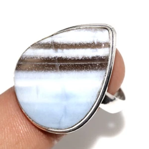 Owhyee Blue Opal 925 Silver Plated Gemstone Ring US 9.5 Stylish Gift AU I356 - Picture 1 of 3