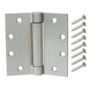 Bisagra de puerta de resorte ajustable Everbilt 4-1/2"" x 4-1/2"" cromo satinado 163238 #1 - Imagen 1 de 3