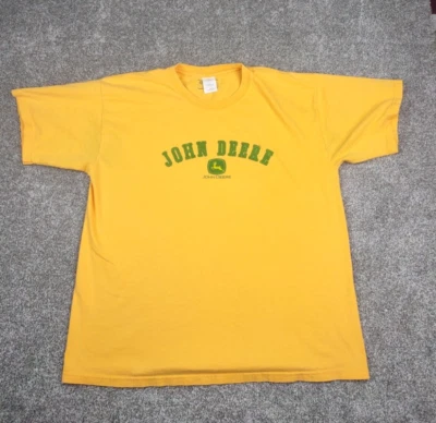 Camisa John Deere Adulto XL Amarillo Verde Logo Algodón Tractor Campo Agricultura Hombres Foto 1 de 4