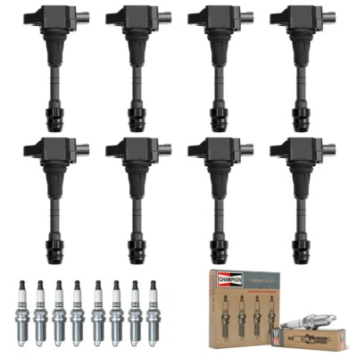 Juego de bobinas de encendido y bujías Champion para Nissan Titan 2008-2015 5,6 L UF551 Foto 1 de 4