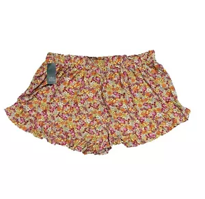Plus Size High-Waisted Flutter Shorts - Wild Fable Pink Floral 2X - Picture 1 of 2