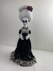 Skeleton Day Of the Dead Halloween Tree Topper Tall Fancy Victorian Lady 18” - Picture 1 of 4