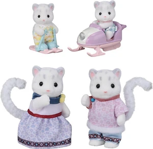 Sylvanian Families FS-55 Snow Leopard Families Set Época Japón - Imagen 1 de 3