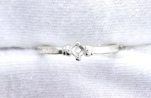 Sterling Silver One 3mm Stone Mothers Prenotched Ring Gemstone Mounting Size 7 - Picture 1 of 3