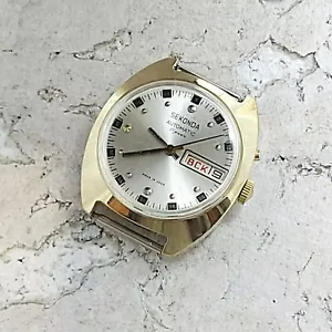 Slava Seconda Herrenarmbanduhr UdSSR sowjetischer seltener Kalender gewartetes Geschenk für Herren - Bild 1 von 7