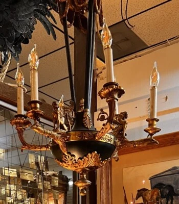 Arthur Pope Watson & The Chateau Austin - Antique French Empire Gilt Chandelier - Image 1 of 4