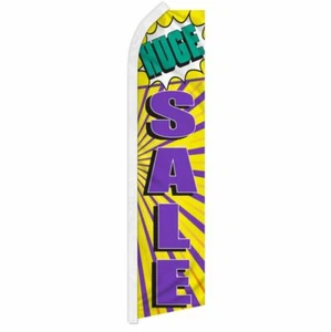 "HUGE SALE" advertising super flag swooper banner business sign discount buy - Picture 1 of 10
