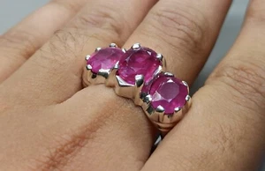 Natural Rubies 925 Sterling Silver Handmade Mens Ring Red Ruby Ring Yaqoot Ring - Picture 1 of 10