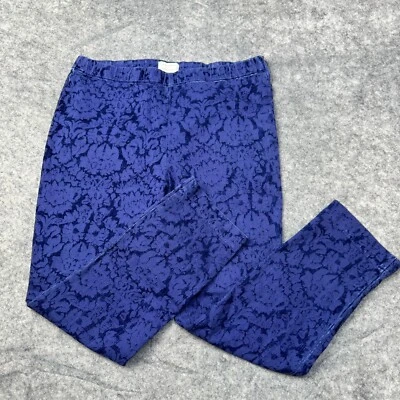 Anthropologie Pants Womens 14 Blue Burnout Velvet Essential Skinny High Rise - Image 1 of 4